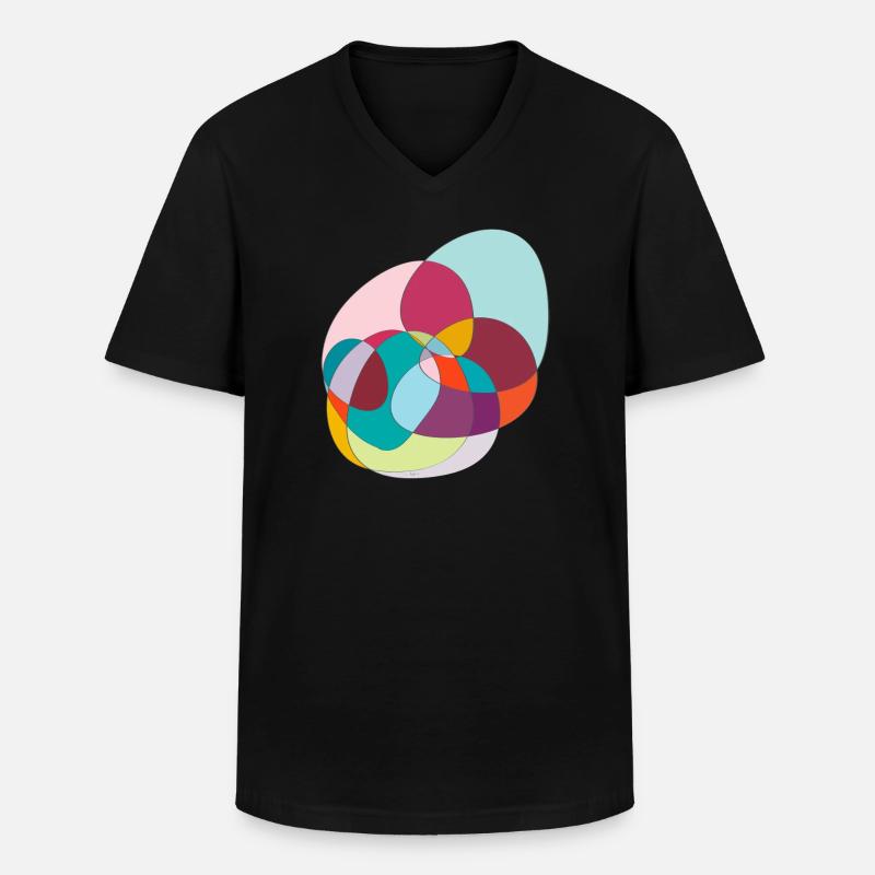 Verschlungene Farbkreise - Männer-T-Shirt mit V-Ausschnitt - Schwarz