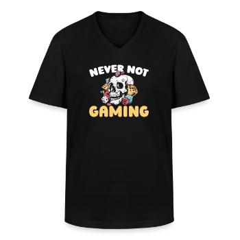 Board Game Board Game - Men's V-Neck T-Shirt - black - Front - AI Model Male 178 dark (178cm)