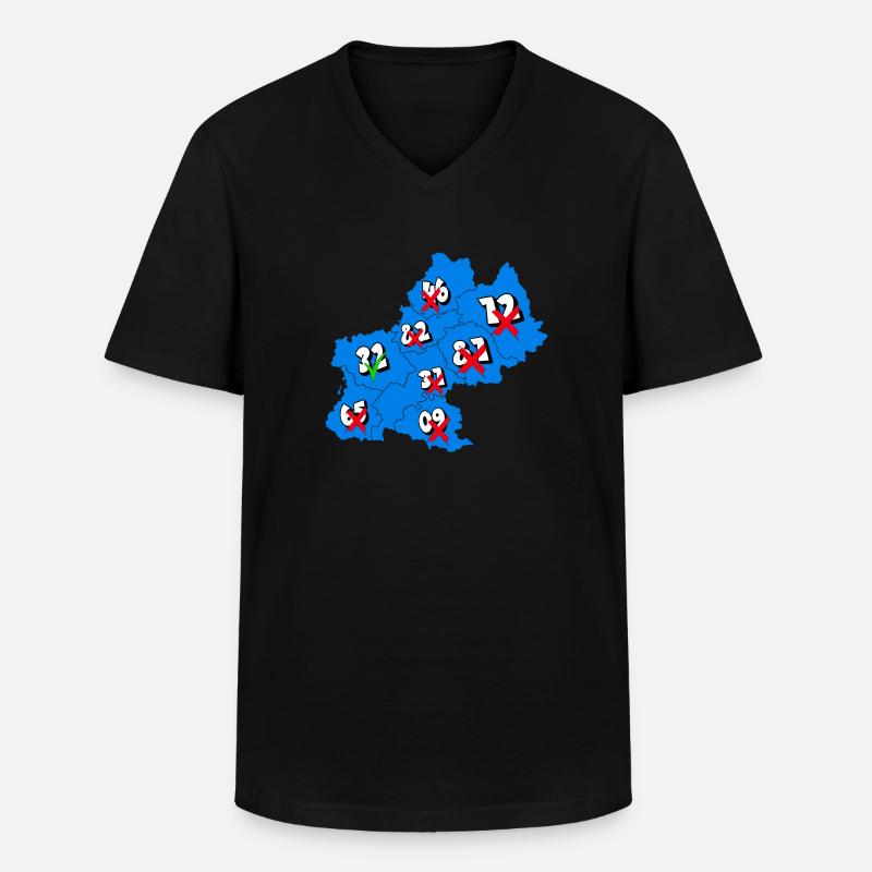 Midi-Pyrénées Region - Männer-T-Shirt mit V-Ausschnitt - Schwarz