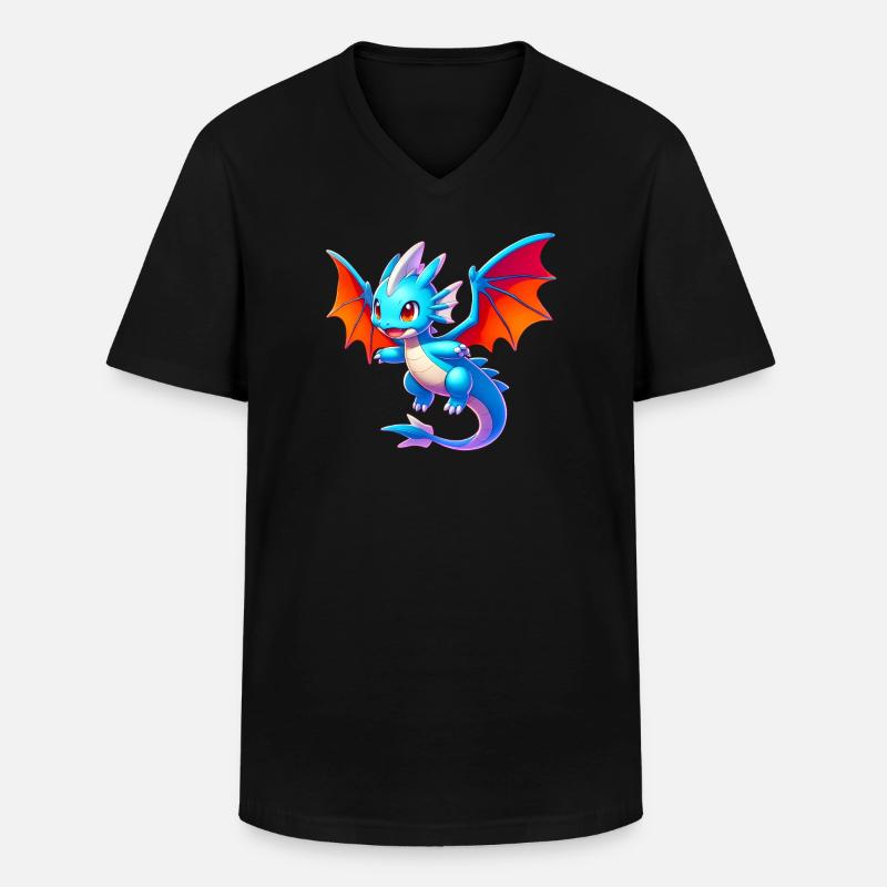 Drache - Männer-T-Shirt mit V-Ausschnitt - Schwarz