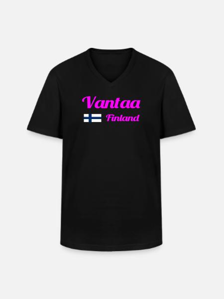 Vantaa Finland Print - Men's V-Neck T-Shirt - black