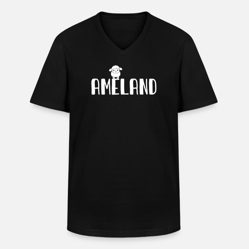 Süßes Schaf Ameland - Männer-T-Shirt mit V-Ausschnitt - Schwarz