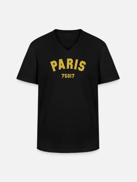 PARIS 17th arrondissement - Men's V-Neck T-Shirt - black