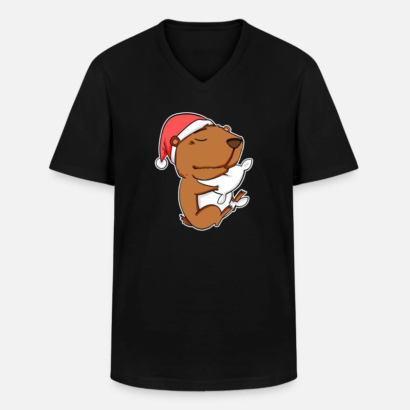 Capybara Wasserschwein Geschenk - Männer-T-Shirt mit V-Ausschnitt - Schwarz