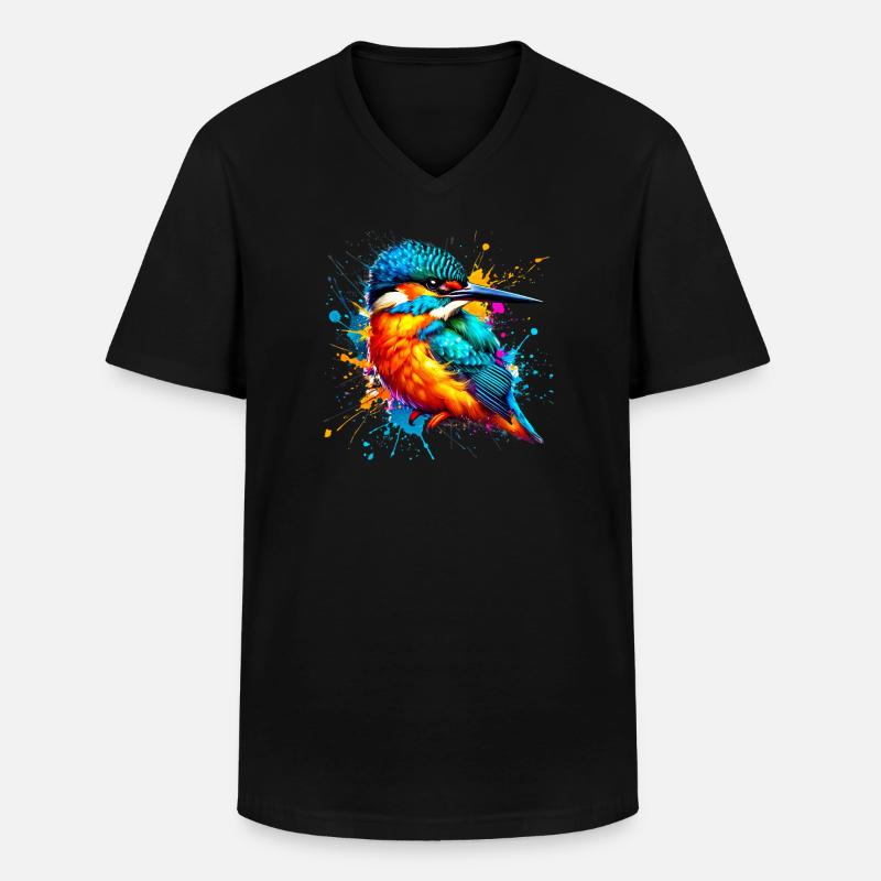 Eisvogel - Männer-T-Shirt mit V-Ausschnitt - Schwarz