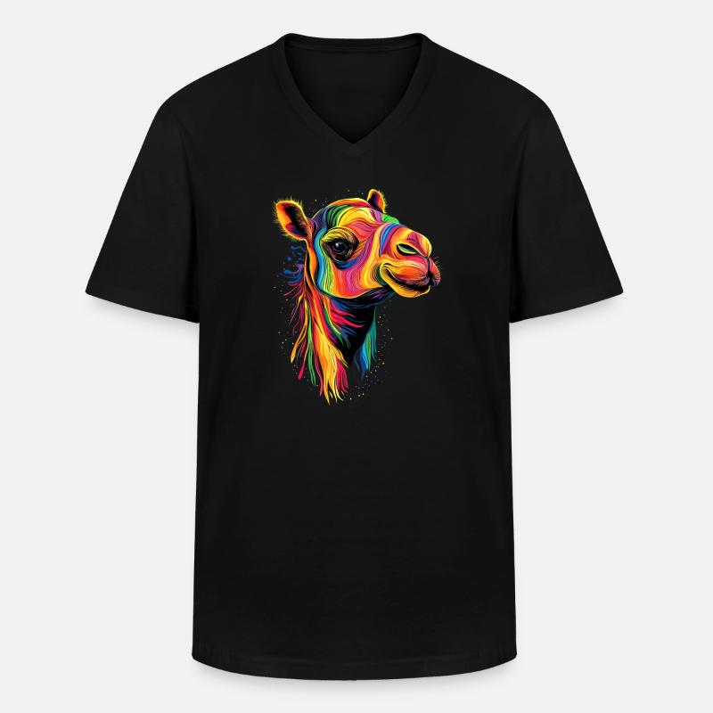 Kamel Dromedar Trampeltier Camel Geschenk Kamele - Männer-T-Shirt mit V-Ausschnitt - Schwarz