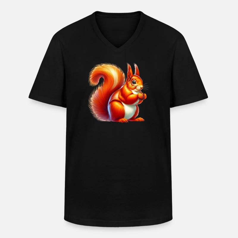 Eichhörnchen - Männer-T-Shirt mit V-Ausschnitt - Schwarz