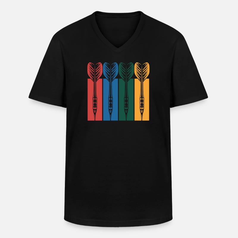 Federkiel-Quartett - Männer-T-Shirt mit V-Ausschnitt - Schwarz
