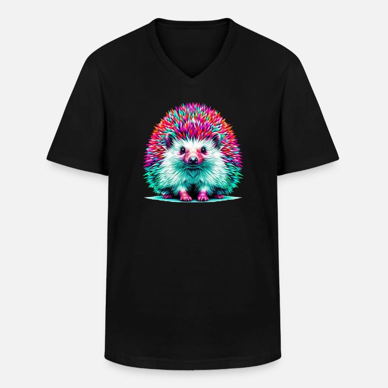 Igel - Männer-T-Shirt mit V-Ausschnitt - Schwarz