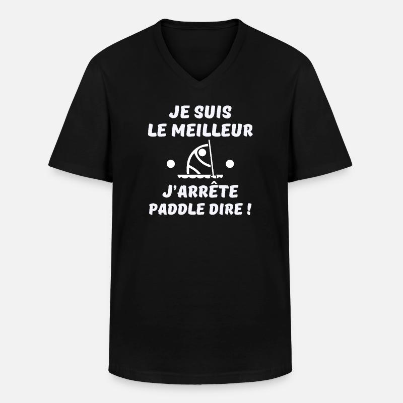 Paddel, Paddelbrett, Paddel - Männer-T-Shirt mit V-Ausschnitt - Schwarz
