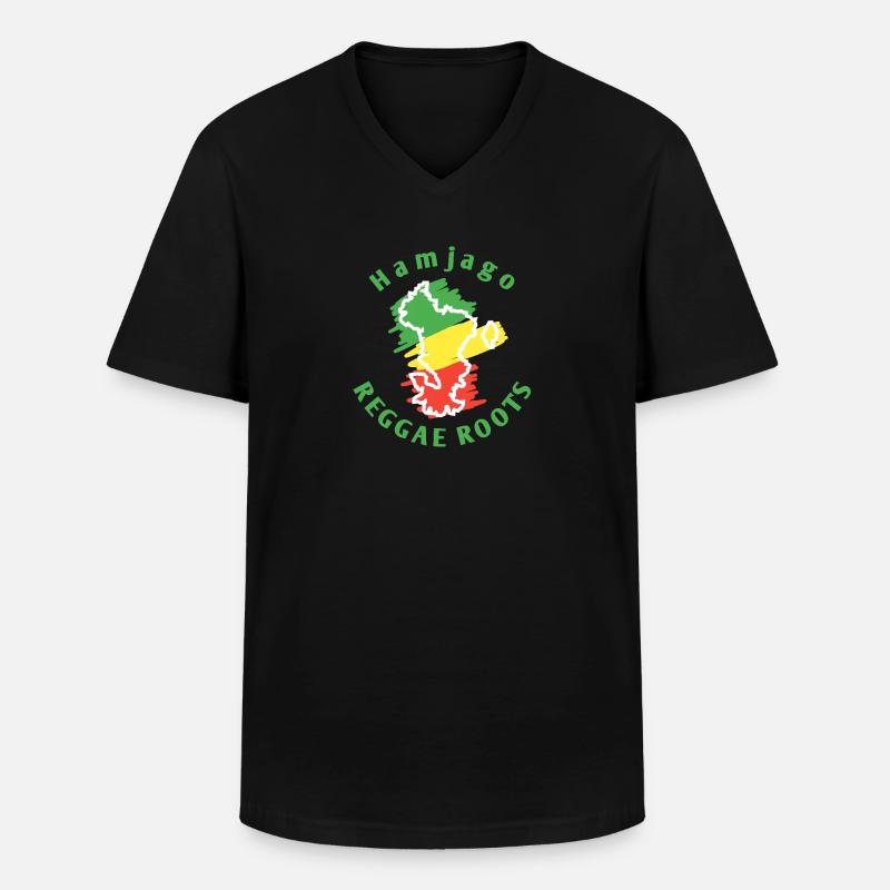 Mayotte_54 - Männer-T-Shirt mit V-Ausschnitt - Schwarz