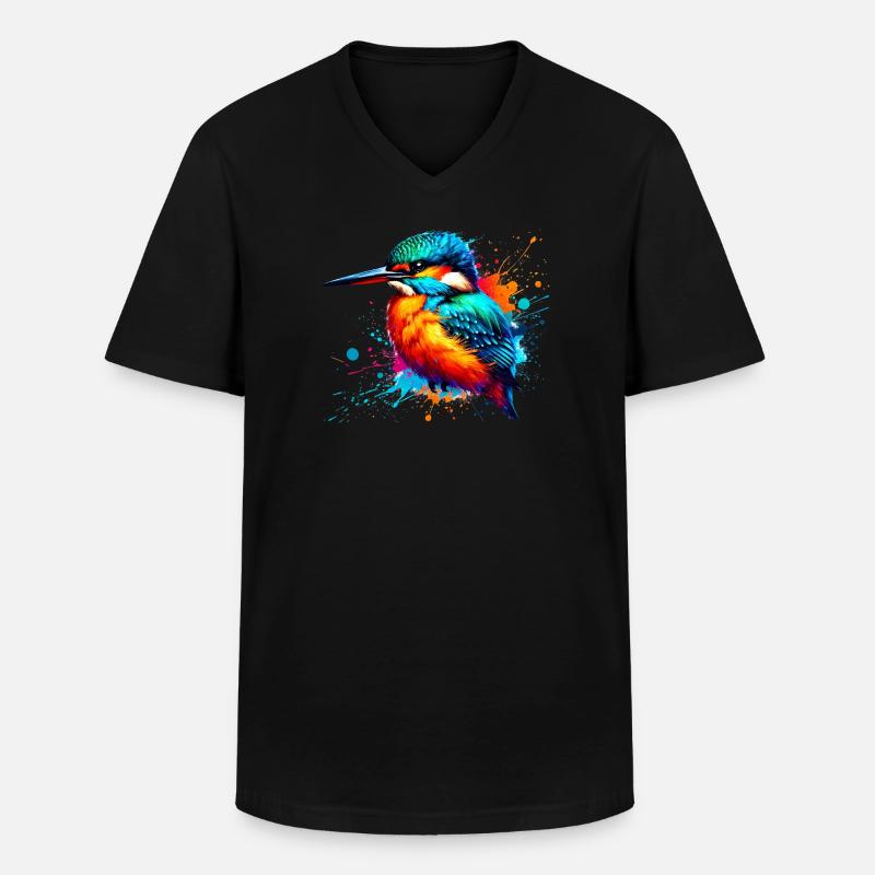 Eisvogel - Männer-T-Shirt mit V-Ausschnitt - Schwarz