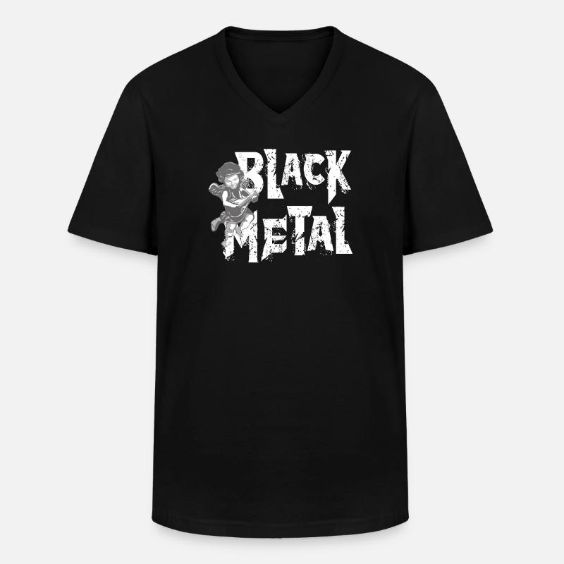BLACK METAL - Männer-T-Shirt mit V-Ausschnitt - Schwarz