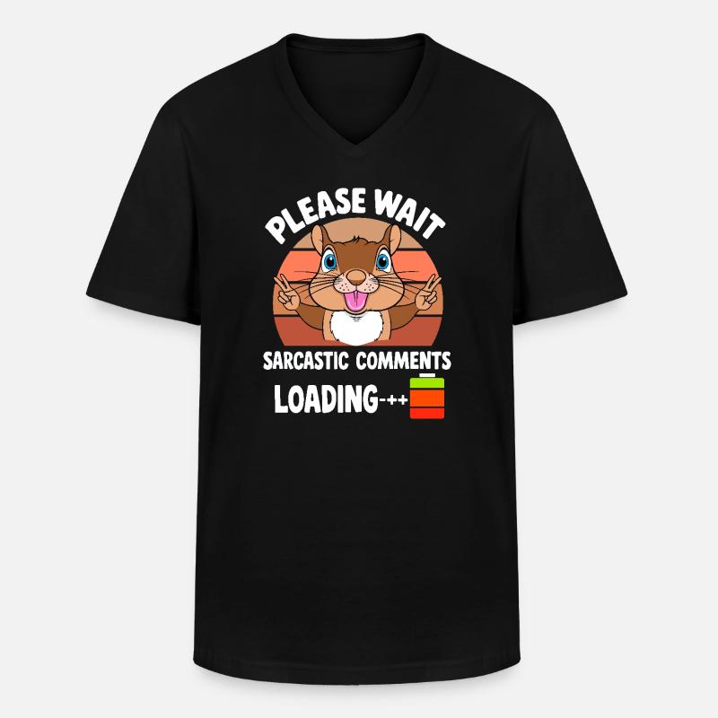 Lustige Eichhörnchen - Männer-T-Shirt mit V-Ausschnitt - Schwarz