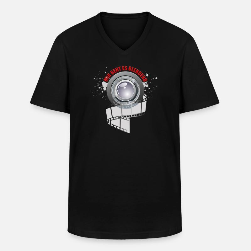 Mir geht es blendend - Männer-T-Shirt mit V-Ausschnitt - Schwarz