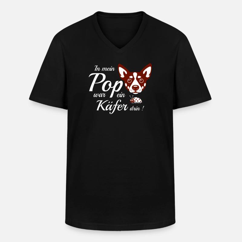 Lustiger Hund - Männer-T-Shirt mit V-Ausschnitt - Schwarz