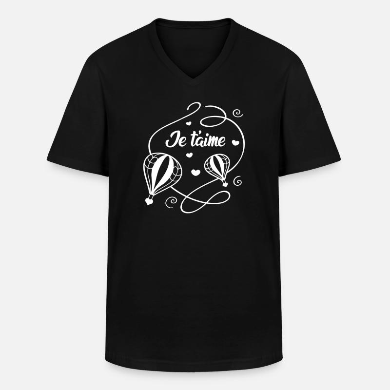 Ich liebe dich - Männer-T-Shirt mit V-Ausschnitt - Schwarz