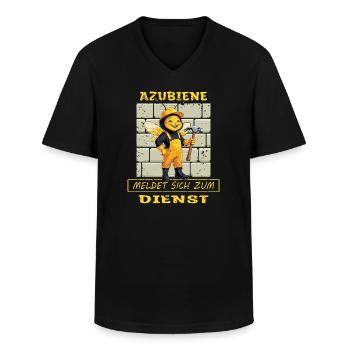 Trainee craftswoman - Men's V-Neck T-Shirt - black - Front - AI Model Male 178 dark (178cm)