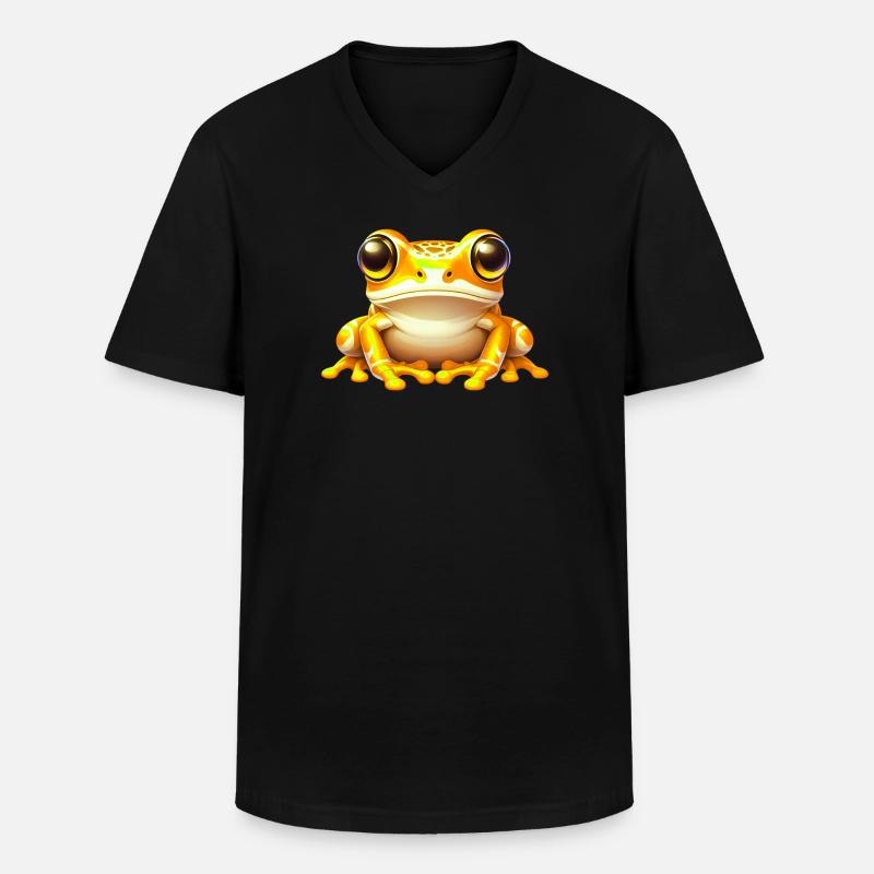 Frosch - Männer-T-Shirt mit V-Ausschnitt - Schwarz