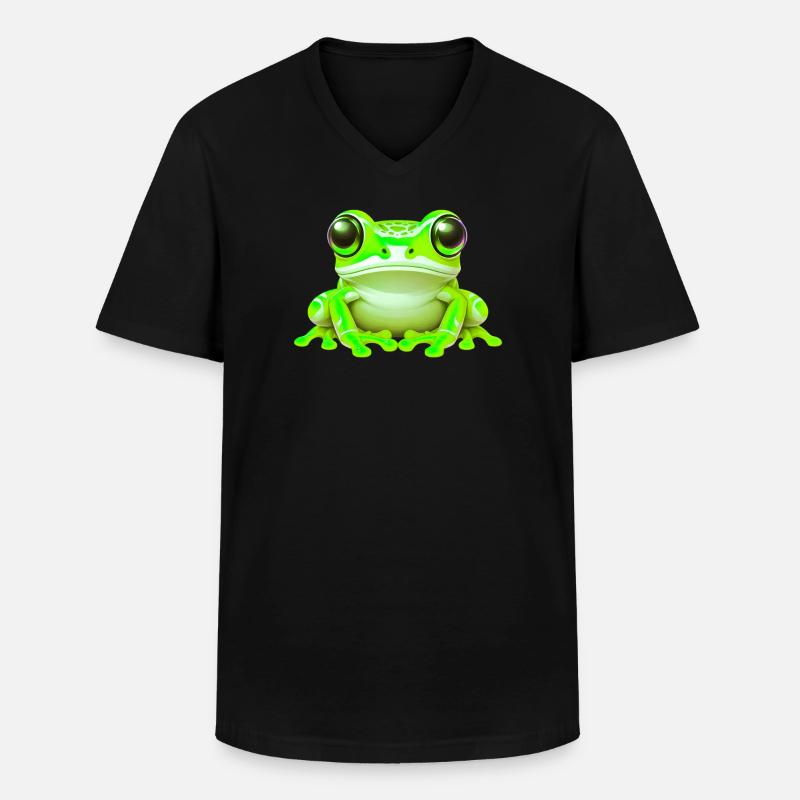 Frosch - Männer-T-Shirt mit V-Ausschnitt - Schwarz
