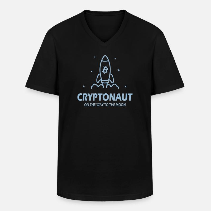 Cryptonaut Bitcoin - Männer-T-Shirt mit V-Ausschnitt - Schwarz