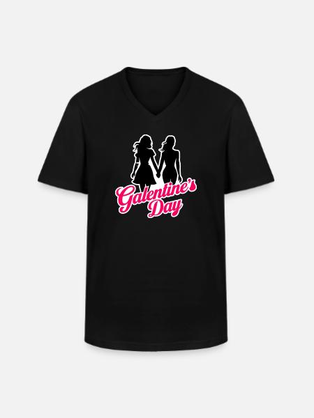 Galentine's Day 2026 Mädchen - Männer-T-Shirt mit V-Ausschnitt - Schwarz