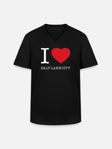 I LOVE SALT LAKE CITY - Men's V-Neck T-Shirt - black