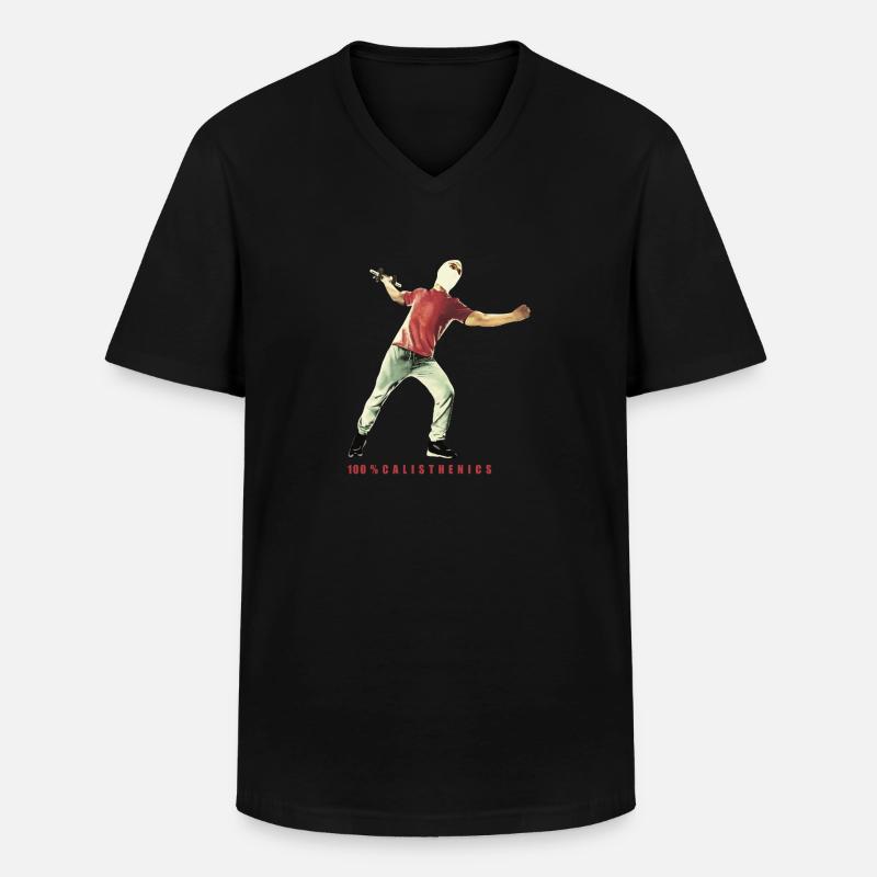 Calisthenics - Training mit Körpergewicht - Männer-T-Shirt mit V-Ausschnitt - Schwarz