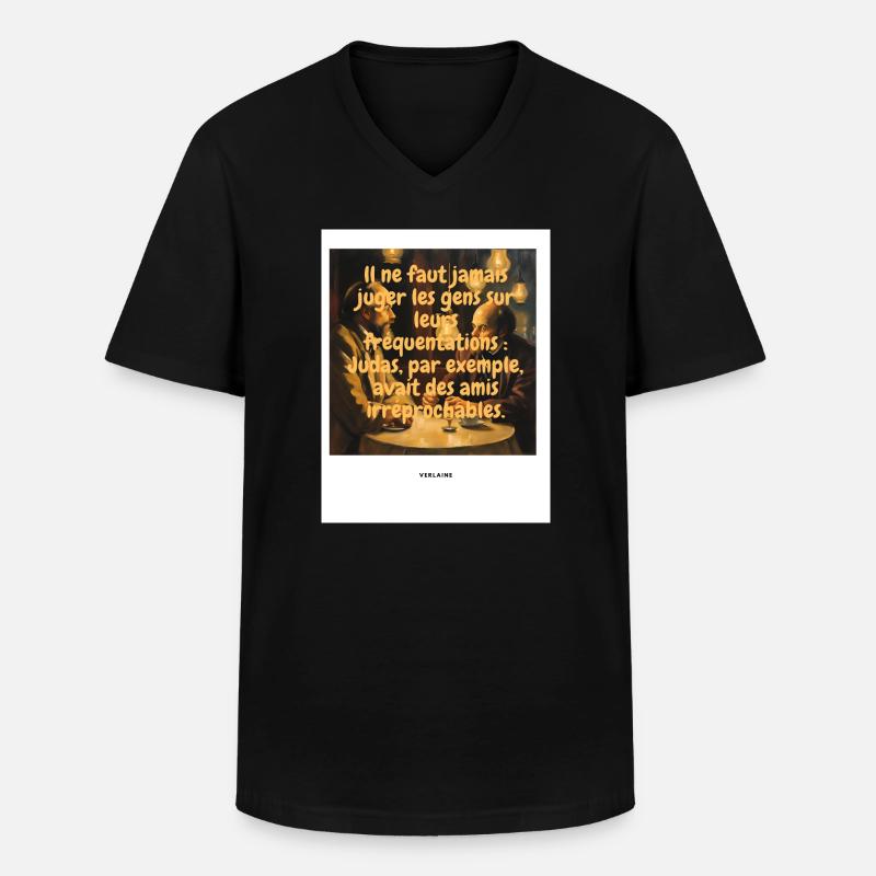 Richter - Männer-T-Shirt mit V-Ausschnitt - Schwarz