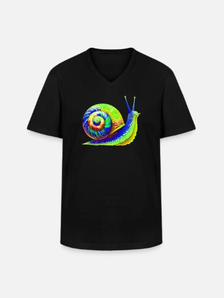 Schnecke - Männer-T-Shirt mit V-Ausschnitt - Schwarz