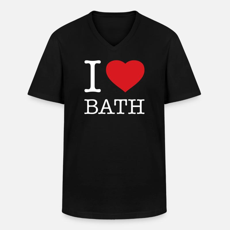I LOVE BATH - Männer-T-Shirt mit V-Ausschnitt - Schwarz