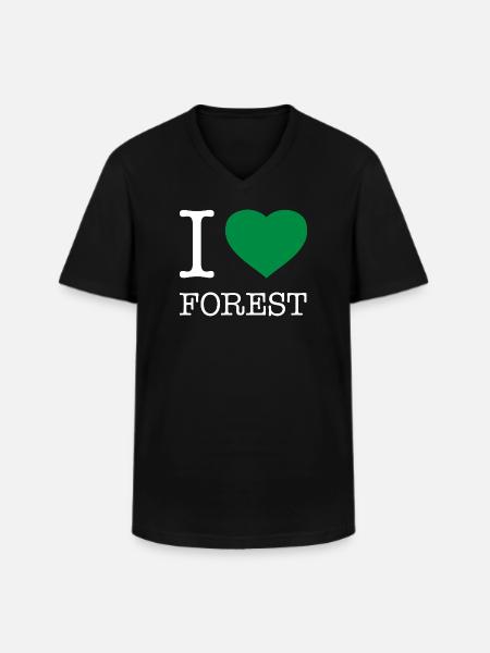 I LOVE FOREST - Men's V-Neck T-Shirt - black