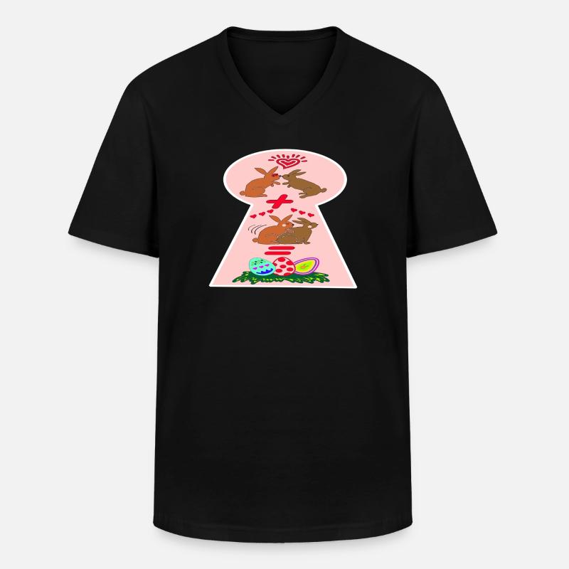 Naughty Easter Bunnies Funny Easter - Men's V-Neck T-Shirt - black