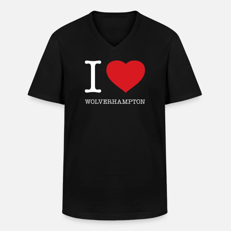 I LOVE WOLVERHAMPTON - Männer-T-Shirt mit V-Ausschnitt - Schwarz