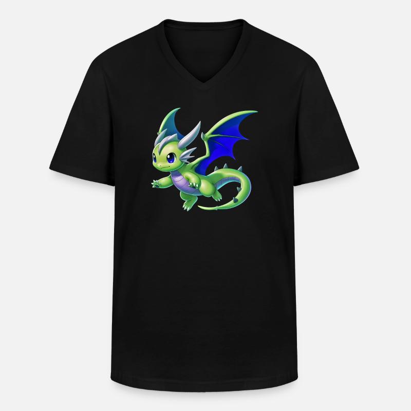 Drache - Männer-T-Shirt mit V-Ausschnitt - Schwarz