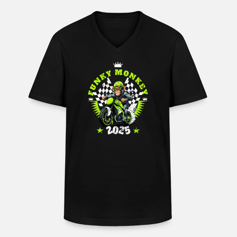 Lustiger Affe - Männer-T-Shirt mit V-Ausschnitt - Schwarz