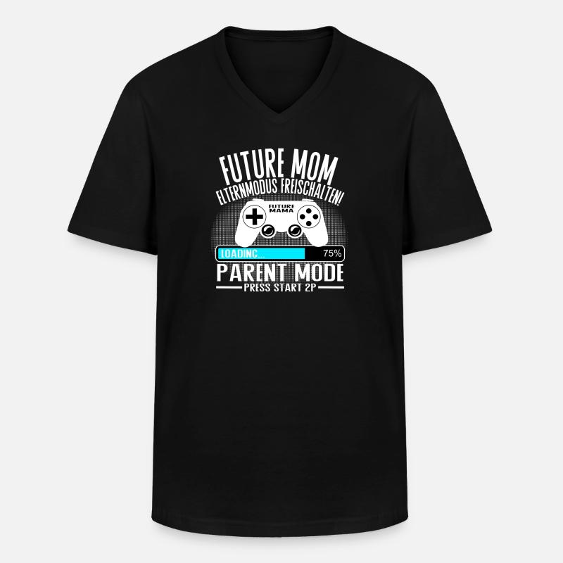 Mama lädt… Bitte warten! - Männer-T-Shirt mit V-Ausschnitt - Schwarz
