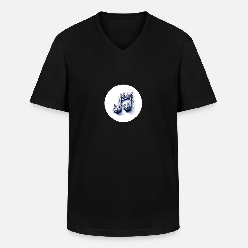 Musical notes in creative design - Men's V-Neck T-Shirt - black