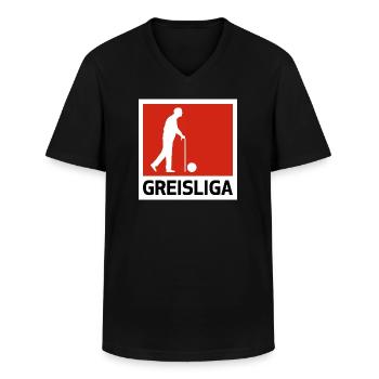 Greisliga - AH Alte Herren Fußball Liga - Männer-T-Shirt mit V-Ausschnitt - Schwarz - Vorne - AI Model Male 178 dark (178cm)