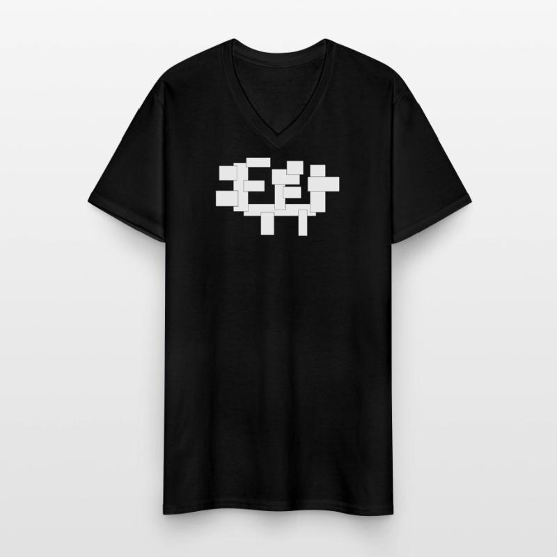 rectangles simplement des carrés en composition T-shirt col V Homme