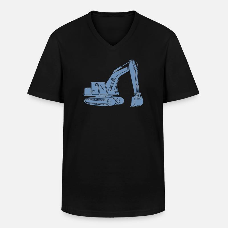 Bagger Silhouette Baugeräteführer Tiefbau - Männer-T-Shirt mit V-Ausschnitt - Schwarz
