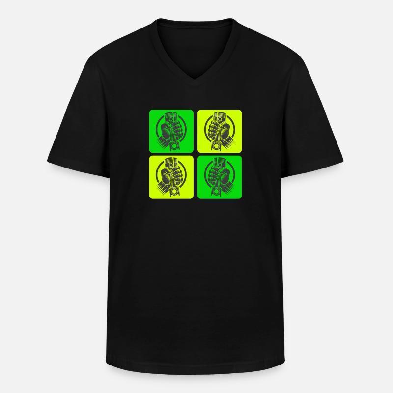 Schrauber Power Style - Männer-T-Shirt mit V-Ausschnitt - Schwarz
