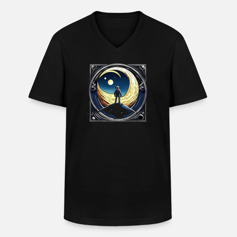 Space_01 - Männer-T-Shirt mit V-Ausschnitt - Schwarz