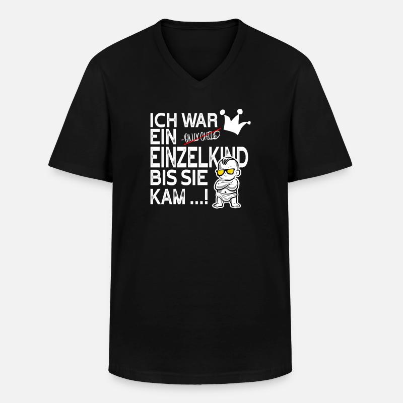 Einzelkind war gestern – Schwester kam! - Männer-T-Shirt mit V-Ausschnitt - Schwarz