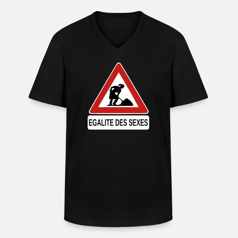 Geschlechtergleichheit - Männer-T-Shirt mit V-Ausschnitt - Schwarz