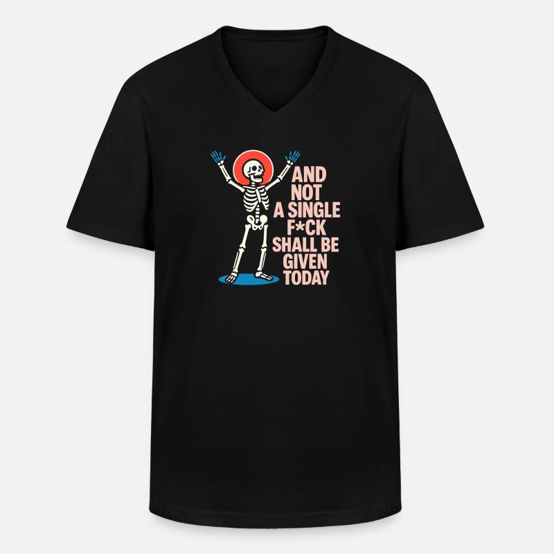 Lebendiges Skelett Celebration Design - Männer-T-Shirt mit V-Ausschnitt - Schwarz