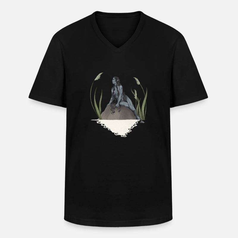 Nymphe in einem Teich - Männer-T-Shirt mit V-Ausschnitt - Schwarz