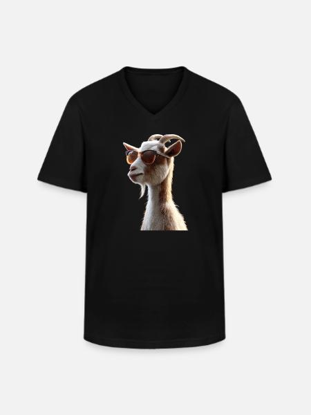 Geit Binnenlandse Geit Steenbok Geit Geit Schattige Geiten - Klassiek mannen T-shirt met V-hals - zwart