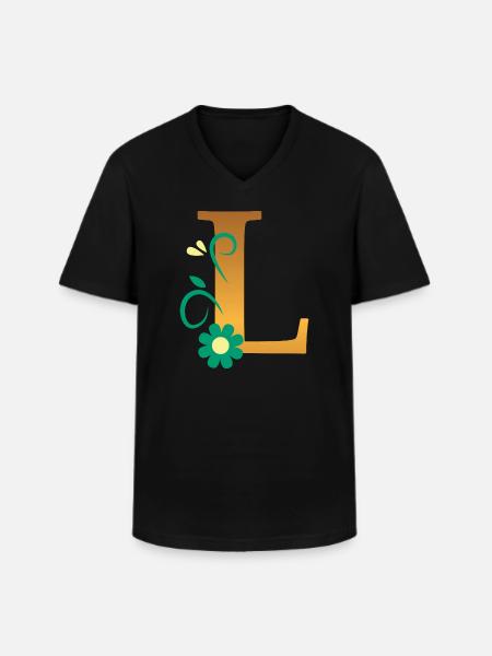 L - Men's V-Neck T-Shirt - black