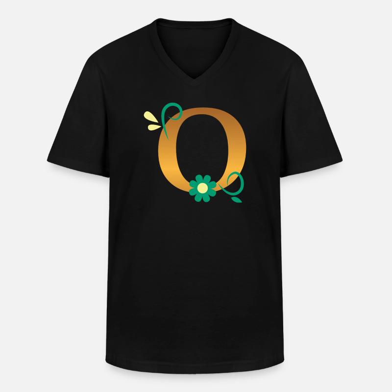 O - Männer-T-Shirt mit V-Ausschnitt - Schwarz